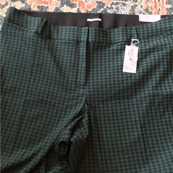 💐NWT LANE BRYANT Sz24 THE ALLIE BOOTCUT GREEN/BLK HOUNDSTOOTH PANTS - Picture 4 of 13